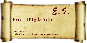 Erni Ifigénia névjegykártya